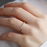 14K Gold 2mm 9 stone Diamond Wedding Band