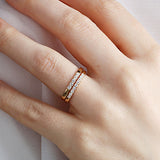 14K Gold 2mm 9 stone Diamond Wedding Band
