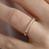 14K Gold 2.2mm 9 stone Diamond Wedding Band
