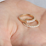 14K Gold 2.2mm 9 stone Diamond Wedding Band