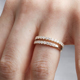 14K Gold 2.2mm 9 stone Diamond Wedding Band