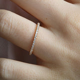 14K Gold 1.8mm French Cut Half Way Diamond Wedding Band