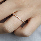 14K Gold 1.8mm French Cut Half Way Diamond Wedding Band