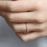 14K Gold 1.8mm French Cut Half Way Diamond Wedding Band