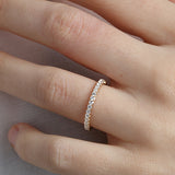 14K Gold 2mm French Cut Half Way Diamond Wedding Band