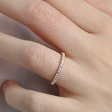 14K Gold 2mm French Cut Half Way Diamond Wedding Band