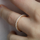 14K Gold 2mm French Cut Half Way Diamond Wedding Band