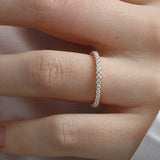 14K Gold 2mm French Cut All Around Diamond Wedding Band