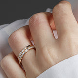 14K Gold 2mm French Cut Half Way Diamond Wedding Band