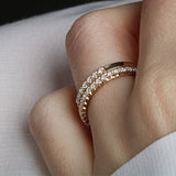 14K Gold 2mm French Cut Half Way Diamond Wedding Band