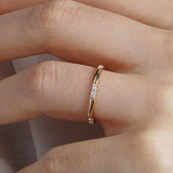 14K Gold 2 mm Wedding Band with Diamonds