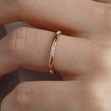 14K Gold 2 mm Wedding Band with Diamonds