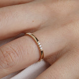 14K Gold 2 mm Wedding Band with Diamonds