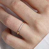 14K Gold 2mm 9 Stone Diamond Wedding Band