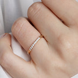 14K Gold 2mm 9 Stone Diamond Wedding Band