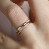 14K Gold 2mm 9 Stone Diamond Wedding Band