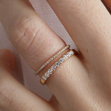 14K Gold 2.2mm 9 stone Diamond Wedding Band