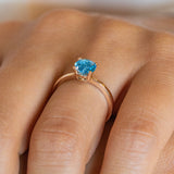 14K Rose Gold Blue Topaz Gemstone Ring