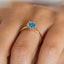 14K Rose Gold Blue Topaz Gemstone Ring