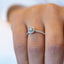 14K Halo Diamond Ring, Micropave Round Diamond Engagement Ring