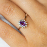 14K White Gold Amethyst Ring