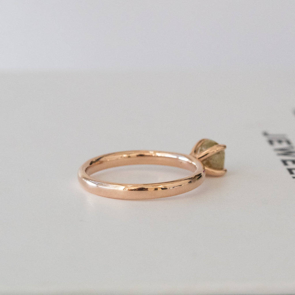 14K Gold Raw Stone Diamond Ring
