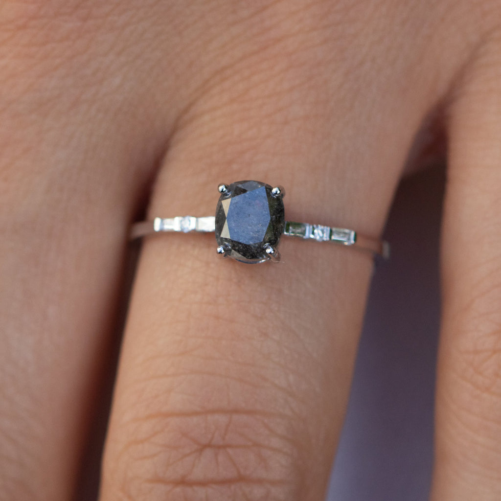 14K Gold Salt and Pepper Diamond Ring