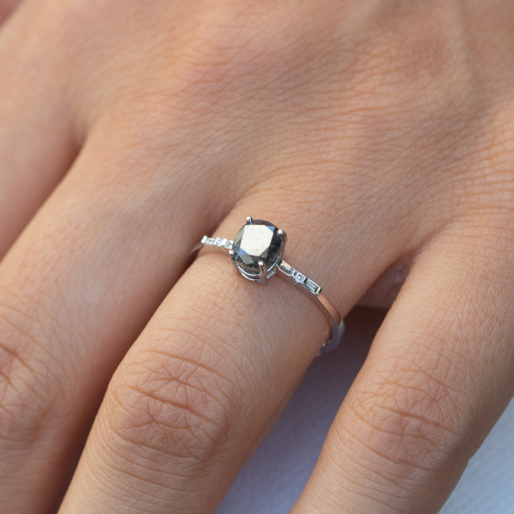 14K Gold Salt and Pepper Diamond Ring