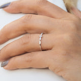 14K White Gold Thin Diamond Ring