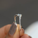 14K White Gold Diamond Chevron Ring
