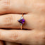  14K Gold Pear Amethyst Gemstone Ring