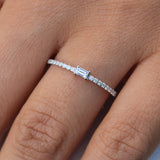  14K Gold Stackable Baguette Engagement Ring