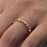  14K Gold Art Deco Diamond Half Eternity Band