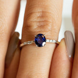 14K Gold Sapphire Engagement Diamond Ring