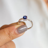 14K Gold Sapphire Engagement Diamond Ring