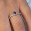 14K White Gold Pear Sapphire with Round Diamond