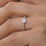  14K White Gold Baguette and Round Diamond Ring