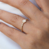 14K Gold Baguette and Round Diamond Ring