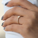 14K Gold Baguette and Round Diamond Ring