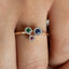 14K Rose Gold Sapphire Ruby Emerald and Diamond Ring