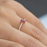  14K Gold Natural Ruby and Diamond Engagement Ring