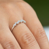 14K White Gold Zigzag Baguette Diamond Ring