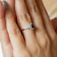 14K White Gold Pear Shape Sapphire Diamond Ring