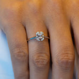 8K Gold Baguette and Round Diamond Ring