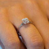 8K Gold Baguette and Round Diamond Ring