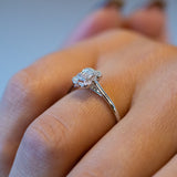 8K Gold Baguette and Round Diamond Ring