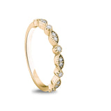  14K Gold Art Deco Diamond Half Eternity Band