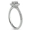 14K Halo Diamond Ring, Micropave Round Diamond Engagement Ring