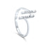  14K White Gold Double T Bar Ring
