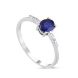 14K Gold Sapphire Engagement Diamond Ring